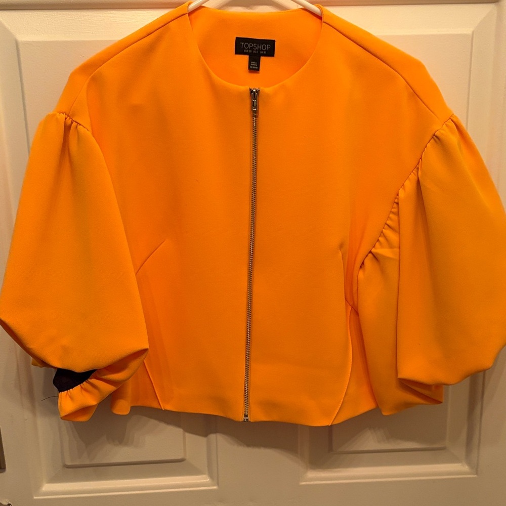 Topshop Women's Bold Orange Blazer
